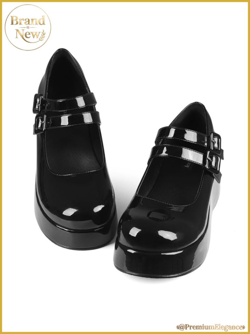 Mary Jane Platform Chunky Round Toe Double Strap Buckle Casual Shoes